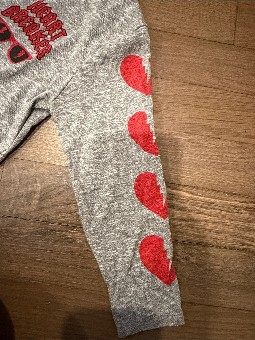 Chaser Kids Gray Long Sleeve 'Heart Breaker' Tee with Red Hearts